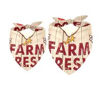 2 Pack Dog Bandana Farm Animal Rooster and Egg Girl Boy Bibs Dog Scarf Kerchief Accessories for Small Medium Large Dogs Puppy Cat Pet