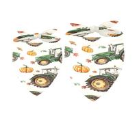 2 Pack Dog Bandana Farmer on Tractor Girl Boy Bibs Dog Scarf Kerchief Accessories for Small Medium Large Dogs Puppy Cat Pet