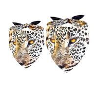 2 Pack Dog Bandana Fierce Cheetah Girl Boy Bibs Dog Scarf Kerchief Accessories for Small Medium Large Dogs Puppy Cat Pet