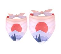2 Pack Dog Bandana Flat Winter Sunset Painting Girl Boy Bibs Dog Scarf Kerchief Accessories for Small Medium Large Dogs Puppy Cat Pet