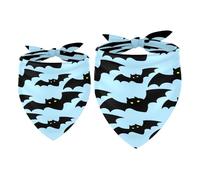 2 Pack Dog Bandana Flying Bat with Horror Yellow Eyes Girl Boy Bibs Dog Scarf Kerchief Accessories for Small Medium Large Dogs Puppy Cat Pet