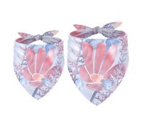 2 Pack Dog Bandana Foral Seamless Pattern Girl Boy Bibs Dog Scarf Kerchief Accessories for Small Medium Large Dogs Puppy Cat Pet