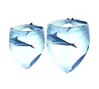 2 Pack Dog Bandana Four Dolphins Circle Girl Boy Bibs Dog Scarf Kerchief Accessories for Small Medium Large Dogs Puppy Cat Pet