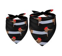 2 Pack Dog Bandana French Parisian Dachshund Bulldog Girl Boy Bibs Dog Scarf Kerchief Accessories for Small Medium Large Dogs Puppy Cat Pet