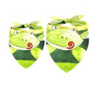 2 Pack Dog Bandana Frog Prince with Crown Heart Girl Boy Bibs Dog Scarf Kerchief Accessories for Small Medium Large Dogs Puppy Cat Pet
