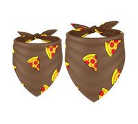 2 Pack Dog Bandana Fruit Pizza Slices Girl Boy Bibs Dog Scarf Kerchief Accessories for Small Medium Large Dogs Puppy Cat Pet