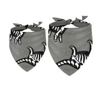 2 Pack Dog Bandana Funny Dinosaurs Skeletons Fossil Girl Boy Bibs Dog Scarf Kerchief Accessories for Small Medium Large Dogs Puppy Cat Pet