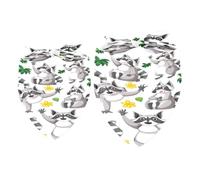 2 Pack Dog Bandana Funny Raccoon Animal Girl Boy Bibs Dog Scarf Kerchief Accessories for Small Medium Large Dogs Puppy Cat Pet
