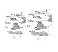 2 Pack Dog Bandana Funny Raccoon Girl Boy Bibs Dog Scarf Kerchief Accessories for Small Medium Large Dogs Puppy Cat Pet