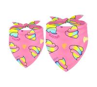 2 Pack Dog Bandana Funny Rainbow Poop Girl Boy Bibs Dog Scarf Kerchief Accessories for Small Medium Large Dogs Puppy Cat Pet