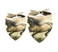 2 Pack Dog Bandana Galloping Horse Girl Boy Bibs Dog Scarf Kerchief Accessories for Small Medium Large Dogs Puppy Cat Pet