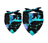 2 Pack Dog Bandana Geometric Polar Bear Silhouettes Girl Boy Bibs Dog Scarf Kerchief Accessories for Small Medium Large Dogs Puppy Cat Pet