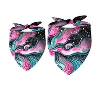 2 Pack Dog Bandana Girl with Long Magical Hair and Stars Girl Boy Bibs Dog Scarf Kerchief Accessories for Small Medium Large Dogs Puppy Cat Pet