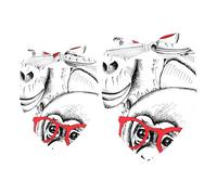2 Pack Dog Bandana Gorilla with Red Glass Girl Boy Bibs Dog Scarf Kerchief Accessories for Small Medium Large Dogs Puppy Cat Pet