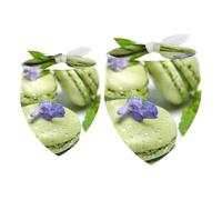 2 Pack Dog Bandana Green Macaron Girl Boy Bibs Dog Scarf Kerchief Accessories for Small Medium Large Dogs Puppy Cat Pet