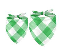 2 Pack Dog Bandana Green White Lattice Girl Boy Bibs Dog Scarf Kerchief Accessories for Small Medium Large Dogs Puppy Cat Pet