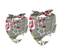 2 Pack Dog Bandana Grunge Hockey Puck Stick and Gate Girl Boy Bibs Dog Scarf Kerchief Accessories for Small Medium Large Dogs Puppy Cat Pet