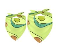 2 Pack Dog Bandana Half Avocado Friut on Green Girl Boy Bibs Dog Scarf Kerchief Accessories for Small Medium Large Dogs Puppy Cat Pet