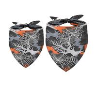 2 Pack Dog Bandana Halloween Dead Tree Tombstone Girl Boy Bibs Dog Scarf Kerchief Accessories for Small Medium Large Dogs Puppy Cat Pet