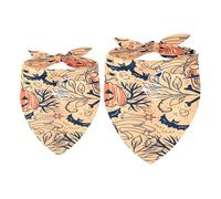 2 Pack Dog Bandana Halloween Sugar Skull Pumpkin Girl Boy Bibs Dog Scarf Kerchief Accessories for Small Medium Large Dogs Puppy Cat Pet