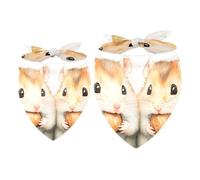 2 Pack Dog Bandana Hamsters Eats Nuts Berry Girl Boy Bibs Dog Scarf Kerchief Accessories for Small Medium Large Dogs Puppy Cat Pet