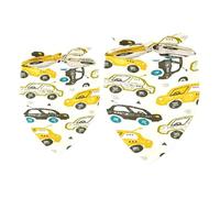 2 Pack Dog Bandana Hand Drawn Cars on the Road Girl Boy Bibs Dog Scarf Kerchief Accessories for Small Medium Large Dogs Puppy Cat Pet