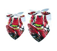 2 Pack Dog Bandana Handsome Motorcyclist Girl Boy Bibs Dog Scarf Kerchief Accessories for Small Medium Large Dogs Puppy Cat Pet