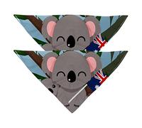 2 Pack Dog Bandana Happy Australia Day Cute Koala Girl Boy Pet Bibs Dog Scarf Kerchief Washable Bandanas Accessories for Small Medium Large Dogs Puppy Cat Pet