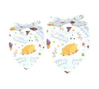 2 Pack Dog Bandana Happy Thanksgiving Feast Pattern Girl Boy Bibs Dog Scarf Kerchief Accessories for Small Medium Large Dogs Puppy Cat Pet