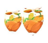 2 Pack Dog Bandana Happy Thanksgiving Feast Scene Pumpkin Turkey Corn Girl Boy Bibs Dog Scarf Kerchief Accessories for Small Medium Large Dogs Puppy Cat Pet