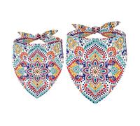 2 Pack Dog Bandana Henna Mandala Paisley Girl Boy Bibs Dog Scarf Kerchief Accessories for Small Medium Large Dogs Puppy Cat Pet