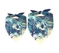 2 Pack Dog Bandana Holwing Wold and Bare Tree Planet Silhouettes Girl Boy Bibs Dog Scarf Kerchief Accessories for Small Medium Large Dogs Puppy Cat Pet