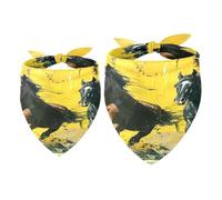 2 Pack Dog Bandana Horse Galloping Oil Painting Girl Boy Bibs Dog Scarf Kerchief Accessories for Small Medium Large Dogs Puppy Cat Pet
