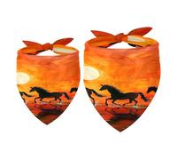 2 Pack Dog Bandana Horse Runs on Sunrise Sea Girl Boy Bibs Dog Scarf Kerchief Accessories for Small Medium Large Dogs Puppy Cat Pet