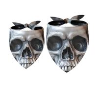 2 Pack Dog Bandana Human Dead Skull Girl Boy Bibs Dog Scarf Kerchief Accessories for Small Medium Large Dogs Puppy Cat Pet