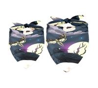 2 Pack Dog Bandana Human Skull Raven Butterfly on Dead Tree Girl Boy Bibs Dog Scarf Kerchief Accessories for Small Medium Large Dogs Puppy Cat Pet