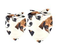 2 Pack Dog Bandana Jack Russell Terrier Dog Girl Boy Bibs Dog Scarf Kerchief Accessories for Small Medium Large Dogs Puppy Cat Pet