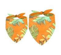 2 Pack Dog Bandana Jagged Leaves Girl Boy Bibs Dog Scarf Kerchief Accessories for Small Medium Large Dogs Puppy Cat Pet