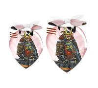 2 Pack Dog Bandana Japanese Letters Samurai with Abstract Element Girl Boy Bibs Dog Scarf Kerchief Accessories for Small Medium Large Dogs Puppy Cat Pet