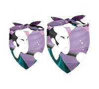2 Pack Dog Bandana Japanese Man Girl Boy Bibs Dog Scarf Kerchief Accessories for Small Medium Large Dogs Puppy Cat Pet