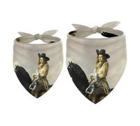 2 Pack Dog Bandana Lady Riding in a Dune Landscape Girl Boy Bibs Dog Scarf Kerchief Accessories for Small Medium Large Dogs Puppy Cat Pet