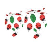 2 Pack Dog Bandana Ladybug and Leaves Girl Boy Bibs Dog Scarf Kerchief Accessories for Small Medium Large Dogs Puppy Cat Pet