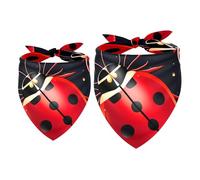 2 Pack Dog Bandana Ladybug Girl Boy Bibs Dog Scarf Kerchief Accessories for Small Medium Large Dogs Puppy Cat Pet
