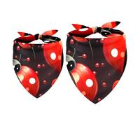 2 Pack Dog Bandana Ladybug Leave on Black Girl Boy Bibs Dog Scarf Kerchief Accessories for Small Medium Large Dogs Puppy Cat Pet