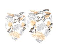 2 Pack Dog Bandana Leopard in the Tropical Leaves Jungle Girl Boy Bibs Dog Scarf Kerchief Accessories for Small Medium Large Dogs Puppy Cat Pet