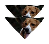 2 Pack Dog Bandana Little Beagle Sticking Tongue Out Girl Boy Pet Bibs Dog Scarf Kerchief Washable Bandanas Accessories for Small Medium Large Dogs Puppy Cat Pet