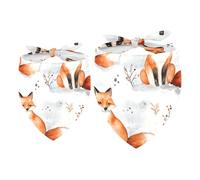 2 Pack Dog Bandana Little Foxes Girl Boy Bibs Dog Scarf Kerchief Accessories for Small Medium Large Dogs Puppy Cat Pet