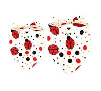 2 Pack Dog Bandana Little Ladybug and Ploka Dots Girl Boy Bibs Dog Scarf Kerchief Accessories for Small Medium Large Dogs Puppy Cat Pet