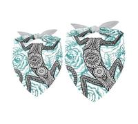 2 Pack Dog Bandana Lizard in Mint Rose Girl Boy Bibs Dog Scarf Kerchief Accessories for Small Medium Large Dogs Puppy Cat Pet