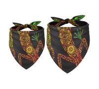 2 Pack Dog Bandana Lizard with Ethnic Tribal Pattern Girl Boy Bibs Dog Scarf Kerchief Accessories for Small Medium Large Dogs Puppy Cat Pet